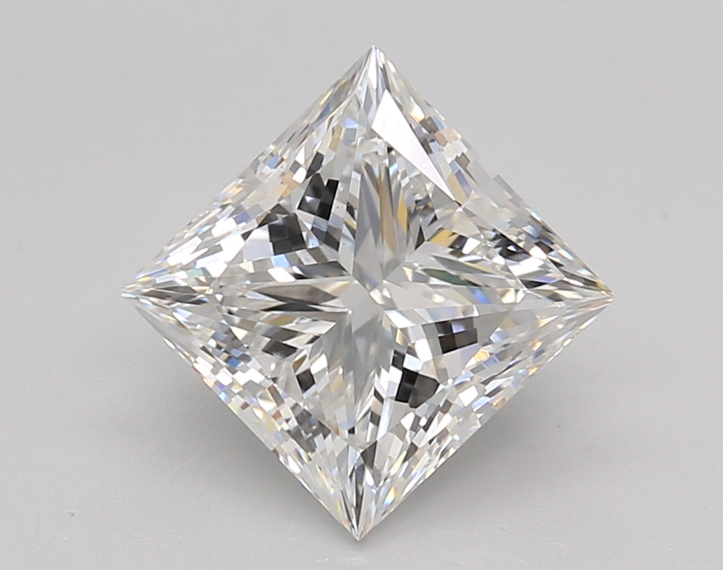 2.70 Carat Princess Shaped, Excellent Cut, E Color, VS1 Clarity, IGI Certified Lab Grown Diamond