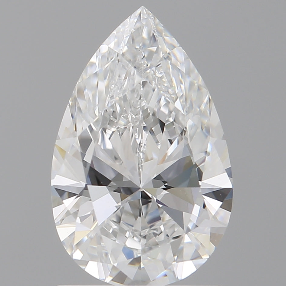 1.50 Carat Pear Shaped, Ideal Cut, E Color, VVS2 Clarity, IGI Certified Lab Grown Diamond