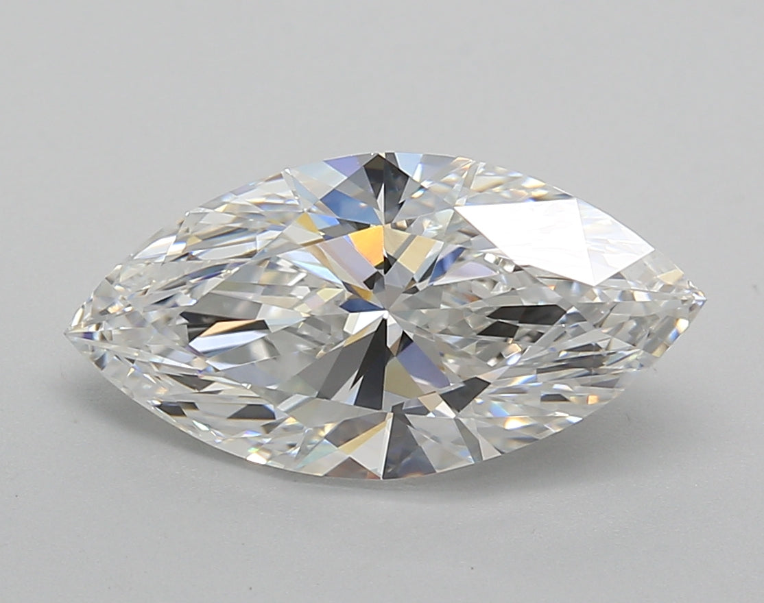 2.98 Carat Marquise Shaped, Ideal Cut, E Color, VVS2 Clarity, IGI Certified Lab Grown Diamond