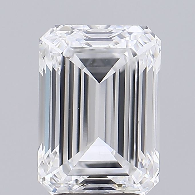 3.03 Carat Emerald Shaped, Ideal Cut, D Color, VVS1 Clarity, IGI Certified Lab Grown Diamond