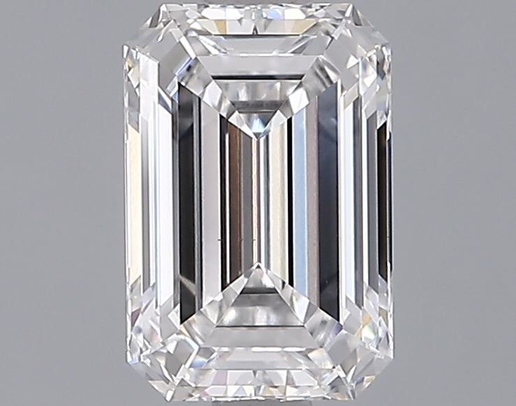 1.59 Carat Emerald Shaped, Ideal Cut, D Color, VVS2 Clarity, IGI Certified Lab Grown Diamond