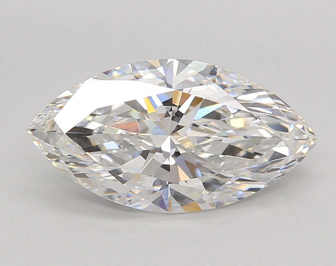 3.02 Carat Marquise Shaped, Ideal Cut, E Color, VVS2 Clarity, IGI Certified Lab Grown Diamond