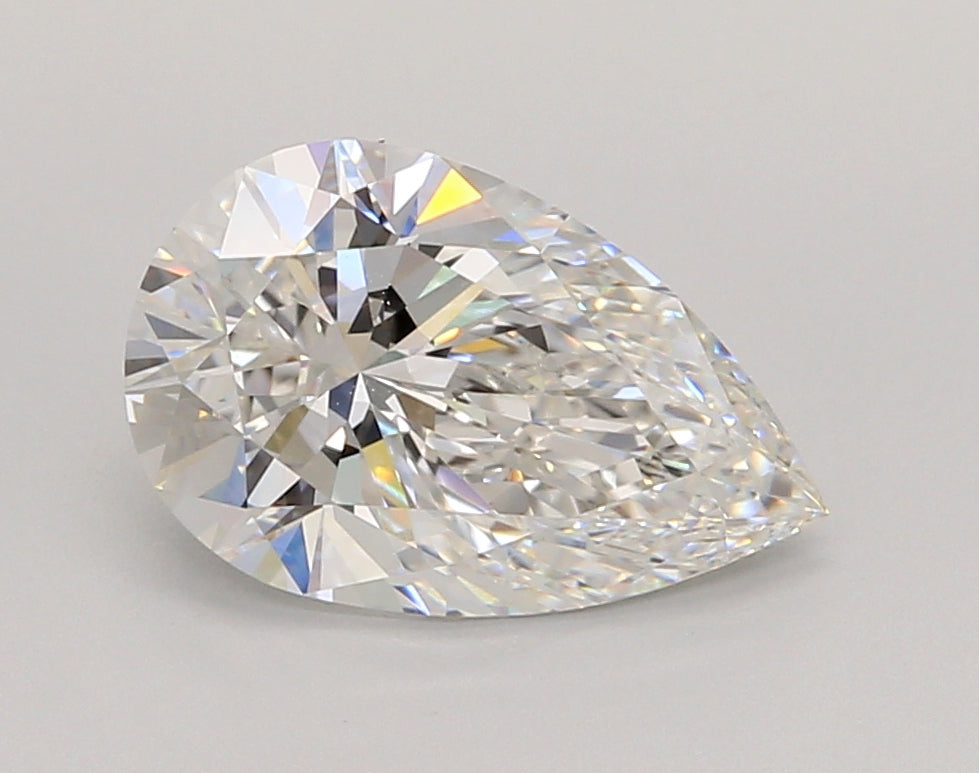 2.54 Carat Pear Shaped, Ideal Cut, E Color, VVS1 Clarity, IGI Certified Lab Grown Diamond