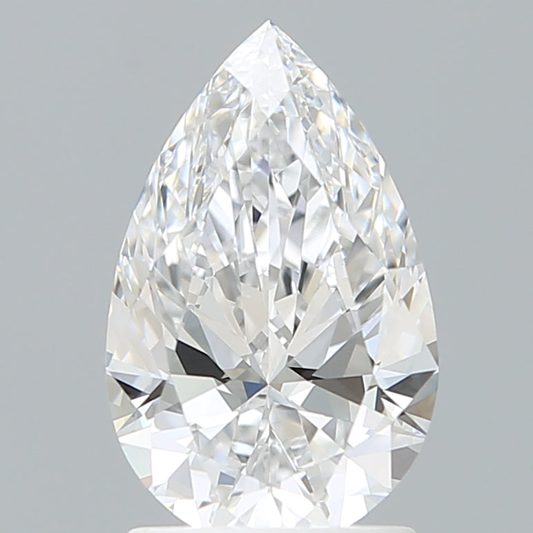 1.74 Carat Pear Shaped, Ideal Cut, D Color, VVS2 Clarity, IGI Certified Lab Grown Diamond