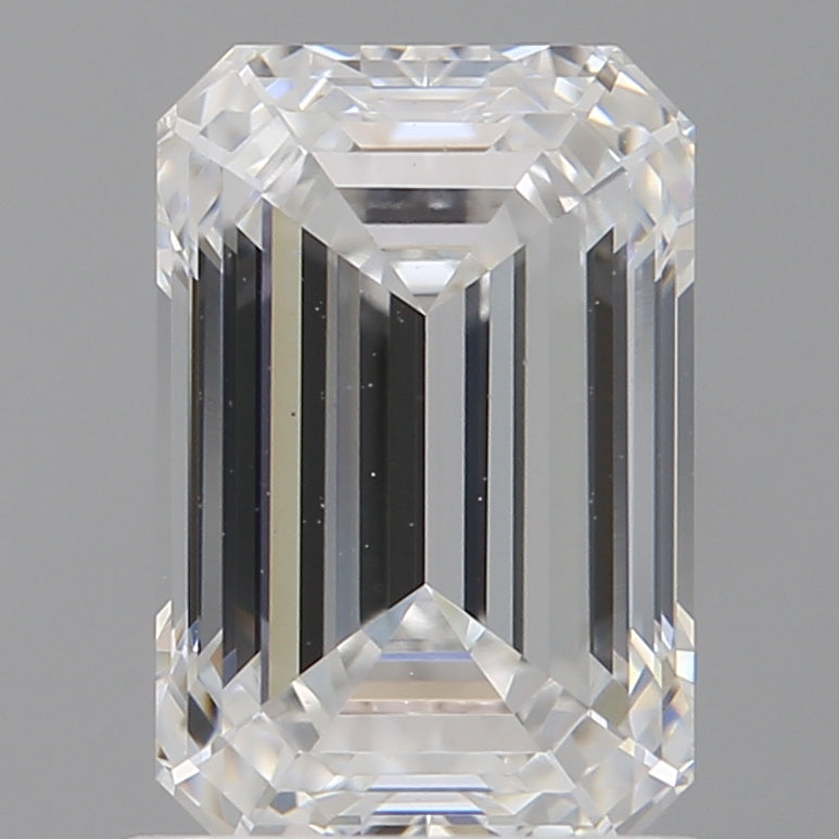 1.56 Carat Emerald Shaped, Ideal Cut, D Color, VVS2 Clarity, IGI Certified Lab Grown Diamond