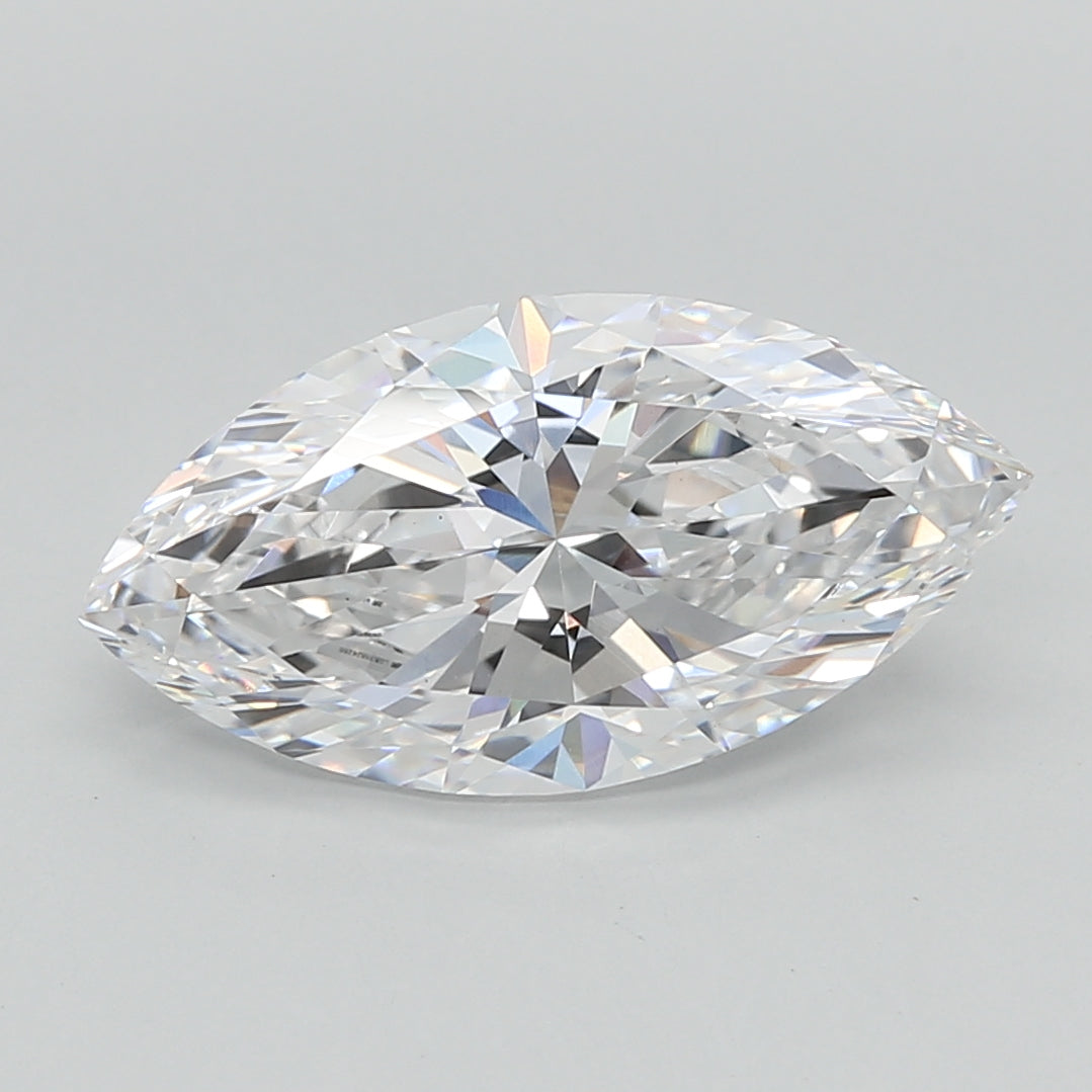 3.05 Carat Marquise Shaped, Ideal Cut, D Color, VS1 Clarity, IGI Certified Lab Grown Diamond