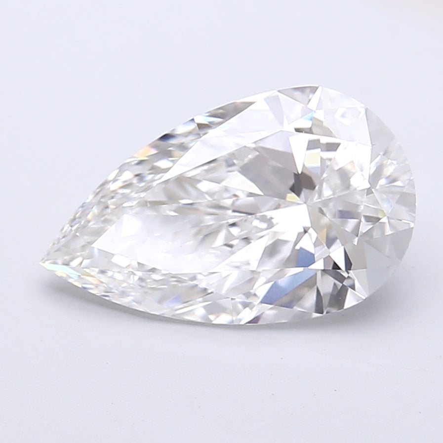 3.12 Carat Pear Shaped, Very Good Cut, E Color, VS1 Clarity, IGI Certified Lab Grown Diamond