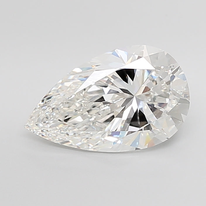 5.04 Carat Pear Shaped, Excellent Cut, F Color, VVS2 Clarity, IGI Certified Lab Grown Diamond