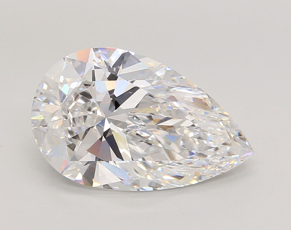 4.55 Carat Pear Shaped, Ideal Cut, D Color, VS1 Clarity, IGI Certified Lab Grown Diamond