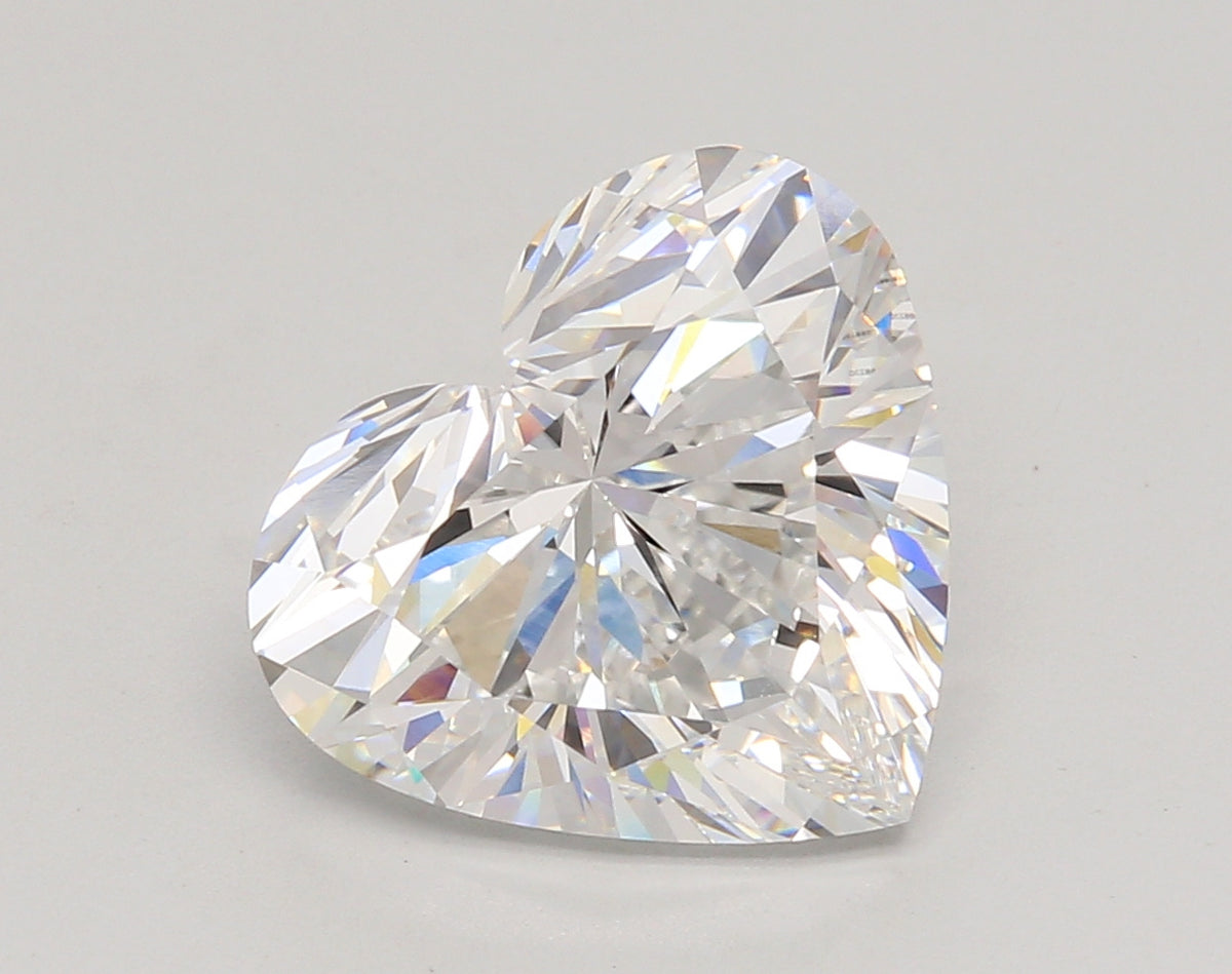 5.06 Carat Heart Shaped, Ideal Cut, E Color, VVS2 Clarity, IGI Certified Lab Grown Diamond