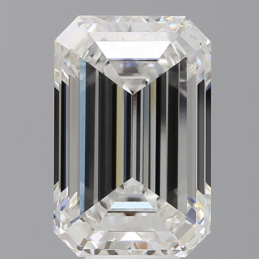 8.10 Carat Emerald Shaped, Excellent Cut, F Color, VVS2 Clarity, IGI Certified Lab Grown Diamond