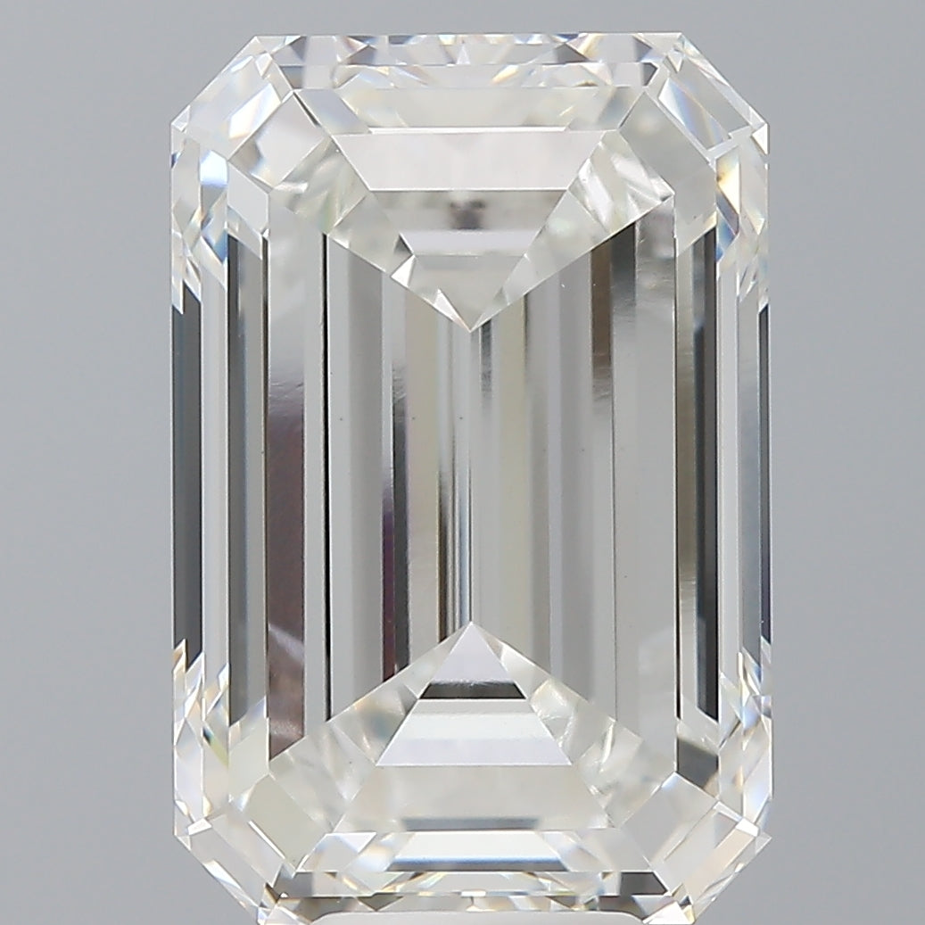 10.44 Carat Emerald Shaped, Ideal Cut, F Color, VVS2 Clarity, IGI Certified Lab Grown Diamond