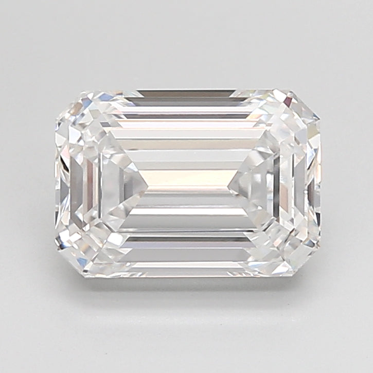 3.05 Carat Emerald Shaped, Excellent Cut, D Color, VVS2 Clarity, IGI Certified Lab Grown Diamond