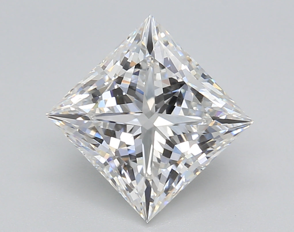 3.02 Carat Princess Shaped, Ideal Cut, E Color, VS1 Clarity, GIA Certified Lab Grown Diamond