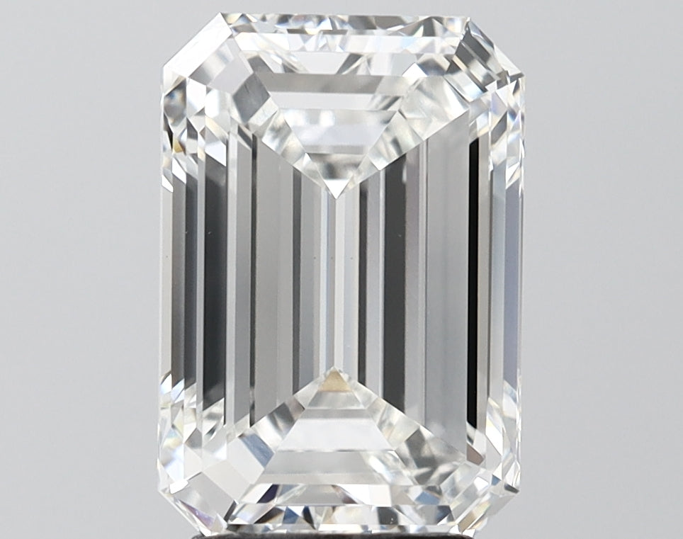 4.01 Carat Emerald Shaped, Ideal Cut, F Color, VVS2 Clarity, IGI Certified Lab Grown Diamond