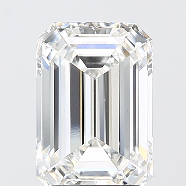 3.08 Carat Emerald Shaped, Ideal Cut, E Color, VVS2 Clarity, IGI Certified Lab Grown Diamond