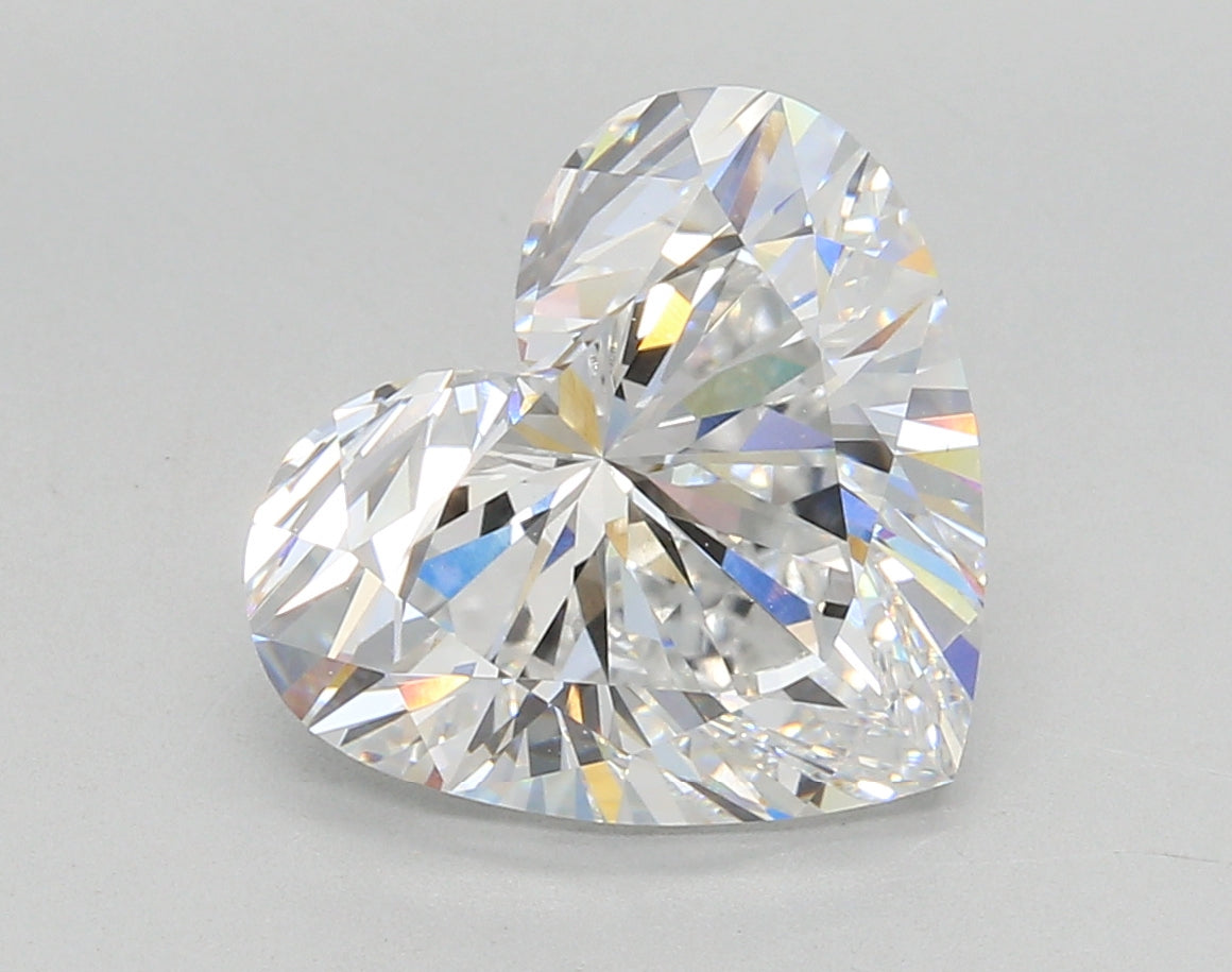 5.07 Carat Heart Shaped, Ideal Cut, D Color, VVS2 Clarity, IGI Certified Lab Grown Diamond