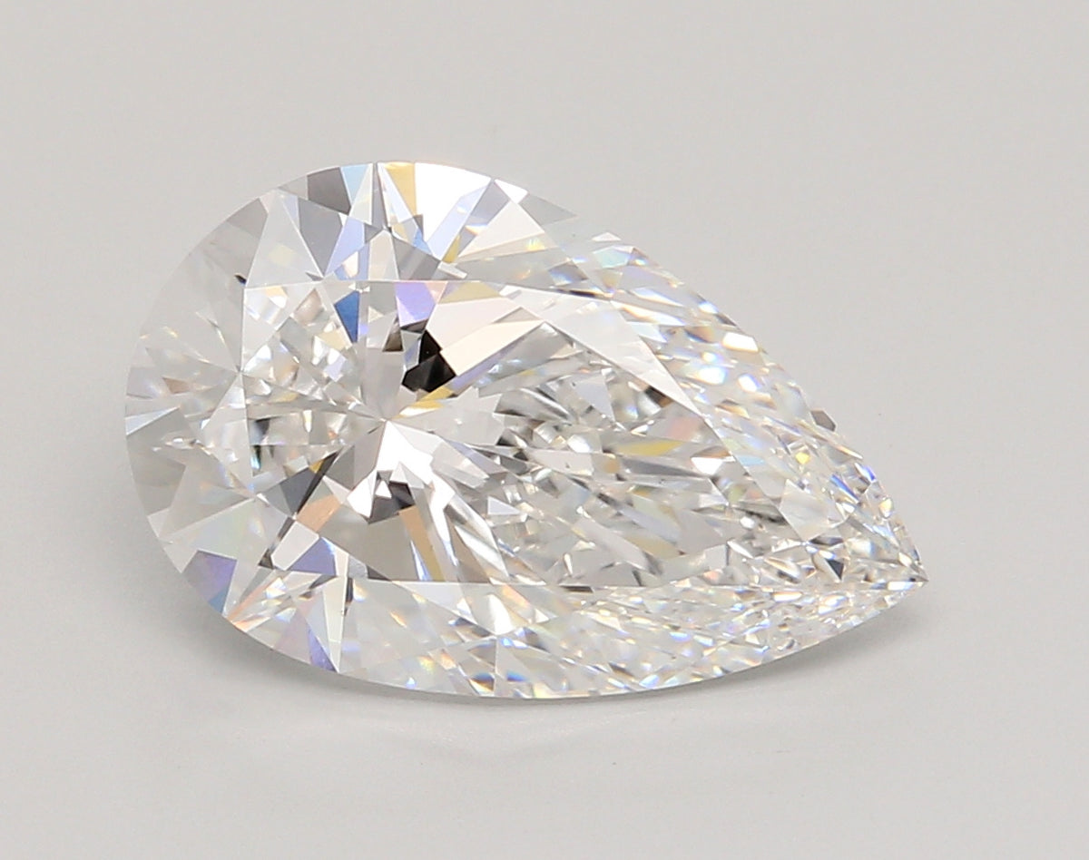 5.05 Carat Pear Shaped, Ideal Cut, E Color, VS1 Clarity, IGI Certified Lab Grown Diamond