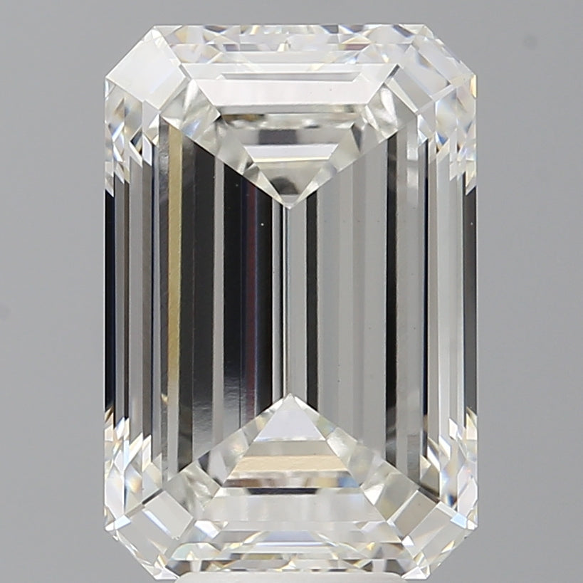 7.50 Carat Emerald Shaped, Excellent Cut, F Color, VVS2 Clarity, IGI Certified Lab Grown Diamond