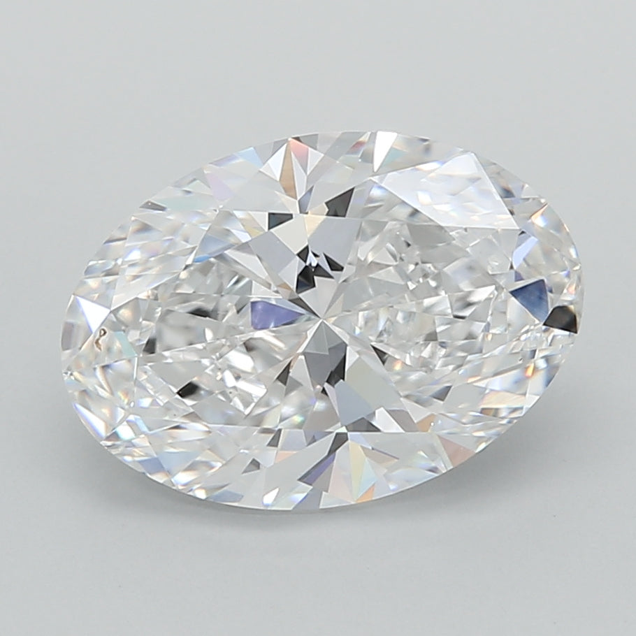 3.05 Carat Oval Shaped, Ideal Cut, D Color, VVS2 Clarity, IGI Certified Lab Grown Diamond