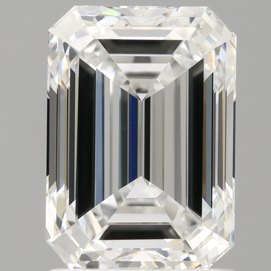 1.98 Carat Emerald Shaped, Ideal Cut, D Color, VVS2 Clarity, IGI Certified Lab Grown Diamond