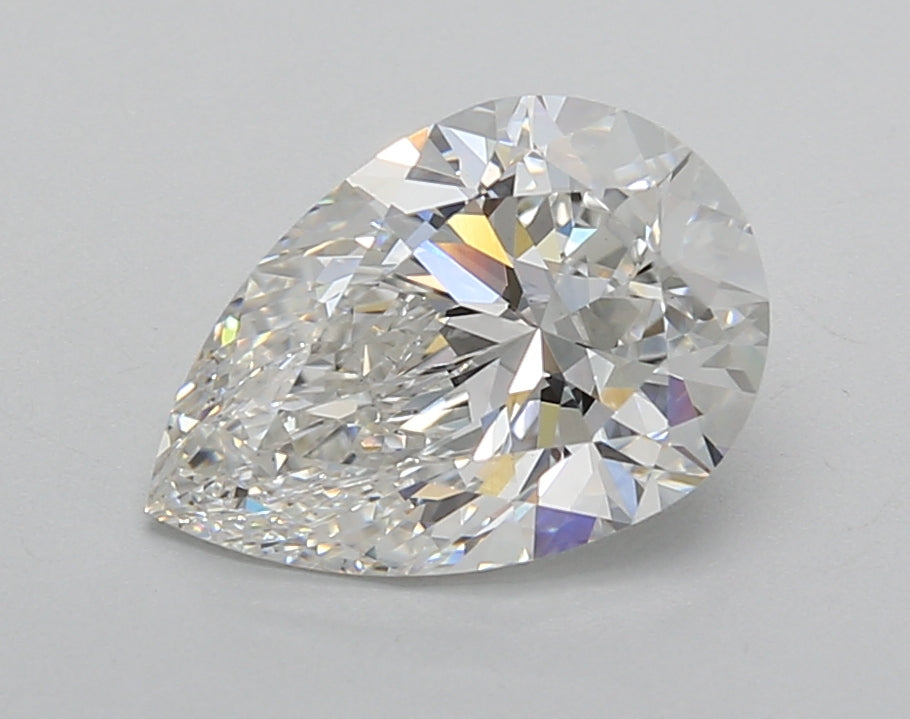 2.02 Carat Pear Shaped, Excellent Cut, E Color, VVS2 Clarity, IGI Certified Lab Grown Diamond