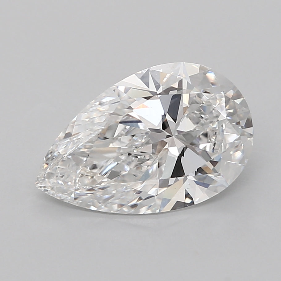 3.02 Carat Pear Shaped, Ideal Cut, E Color, VVS2 Clarity, IGI Certified Lab Grown Diamond