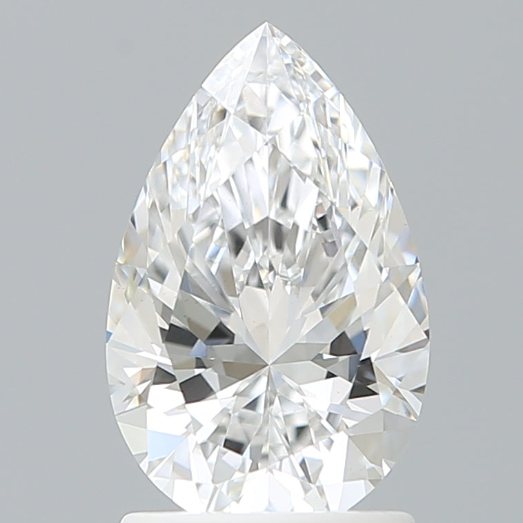 1.60 Carat Pear Shaped, Ideal Cut, D Color, VS1 Clarity, IGI Certified Lab Grown Diamond