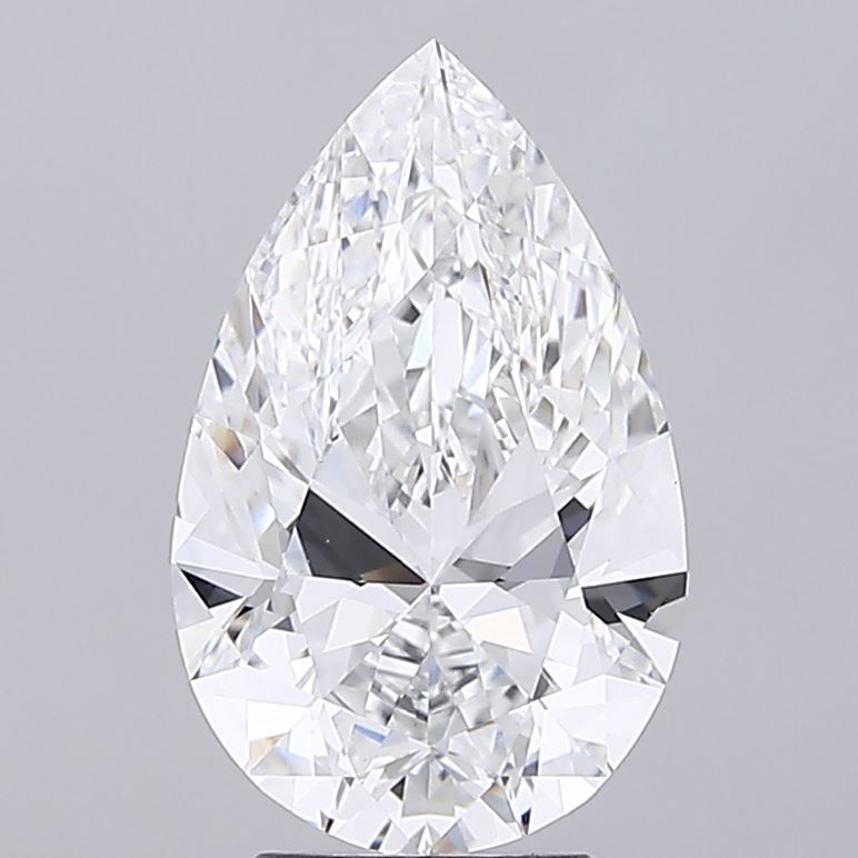 4.00 Carat Pear Shaped, Ideal Cut, E Color, VVS2 Clarity, IGI Certified Lab Grown Diamond