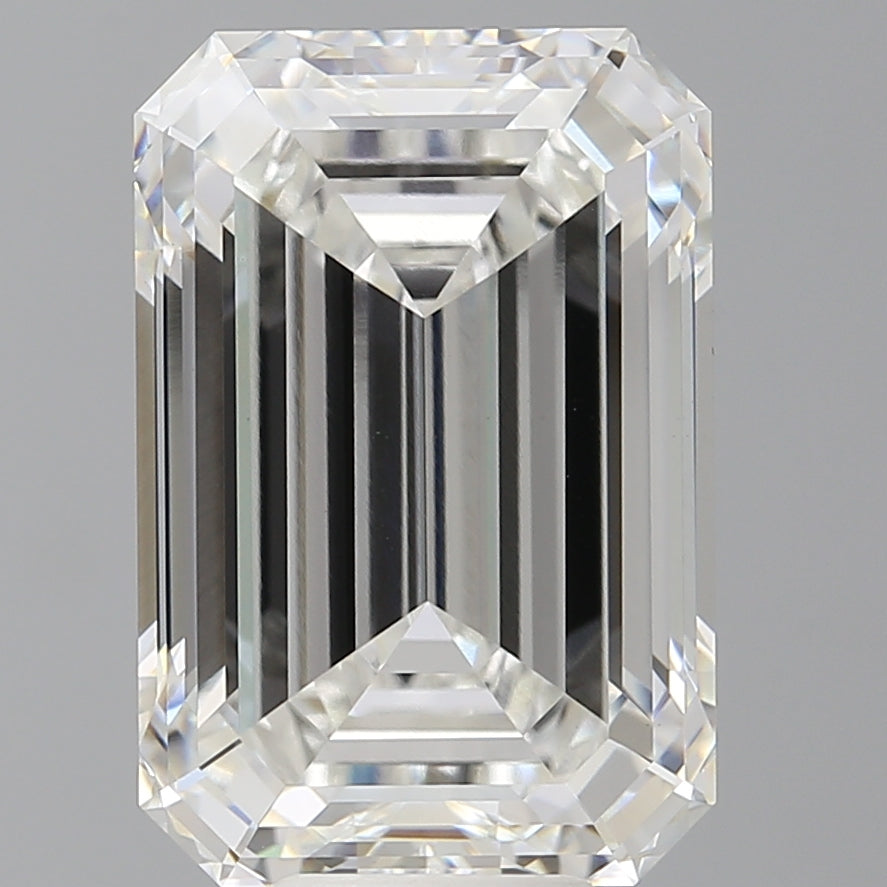 10.09 Carat Emerald Shaped, Ideal Cut, F Color, VVS2 Clarity, IGI Certified Lab Grown Diamond