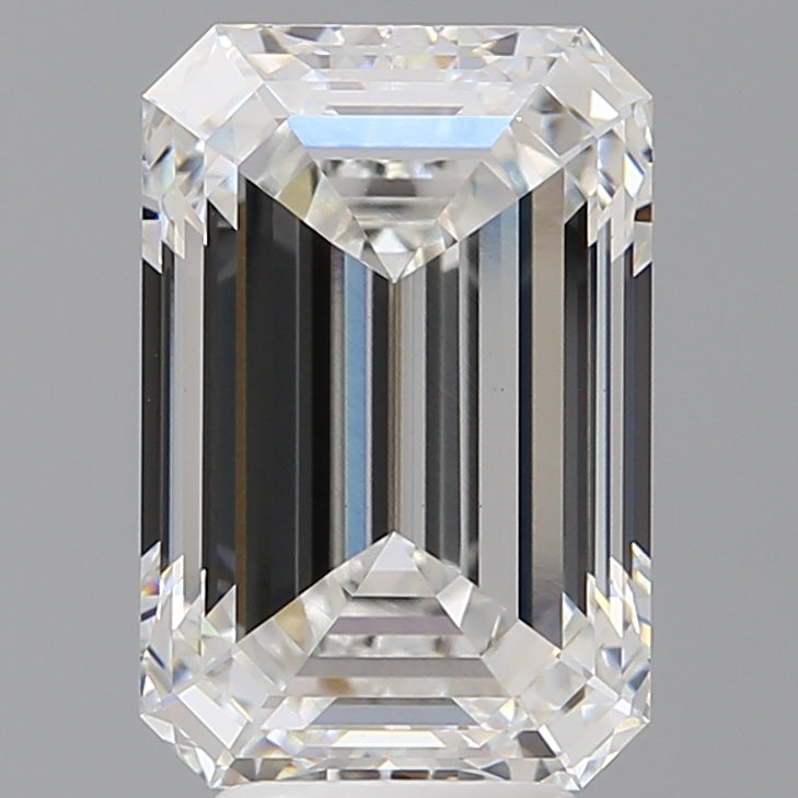 5.57 Carat Emerald Shaped, Ideal Cut, E Color, VVS2 Clarity, IGI Certified Lab Grown Diamond