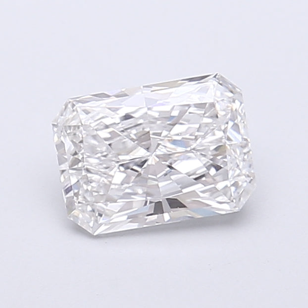 0.88 Carat Radiant Shaped, Very Good Cut, D Color, VVS2 Clarity, IGI Certified Lab Grown Diamond
