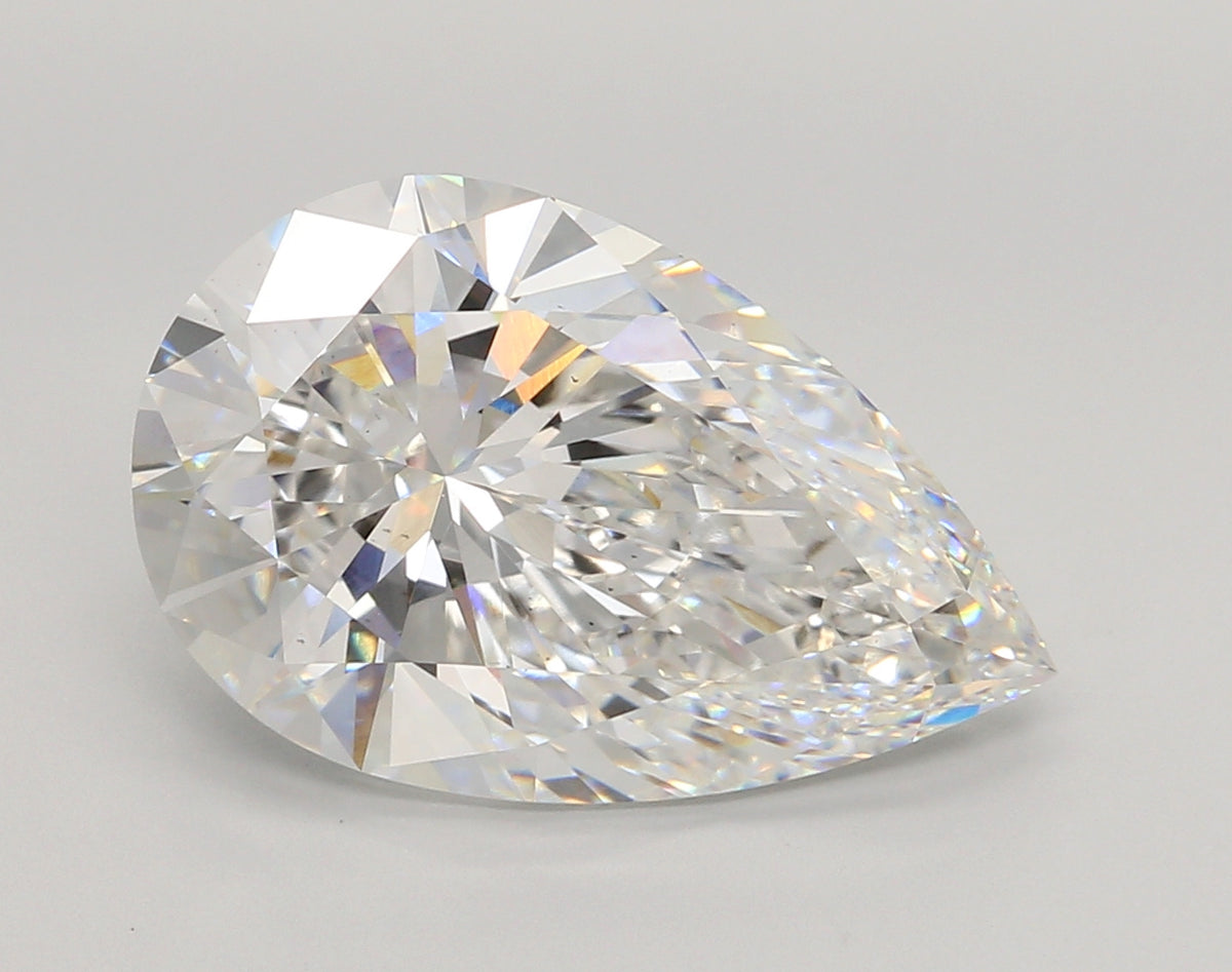 8.05 Carat Pear Shaped, Ideal Cut, E Color, VS1 Clarity, IGI Certified Lab Grown Diamond