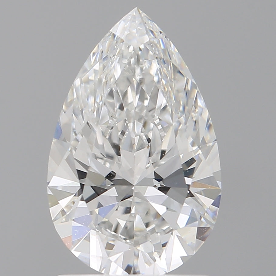 1.55 Carat Pear Shaped, Ideal Cut, E Color, VVS2 Clarity, IGI Certified Lab Grown Diamond