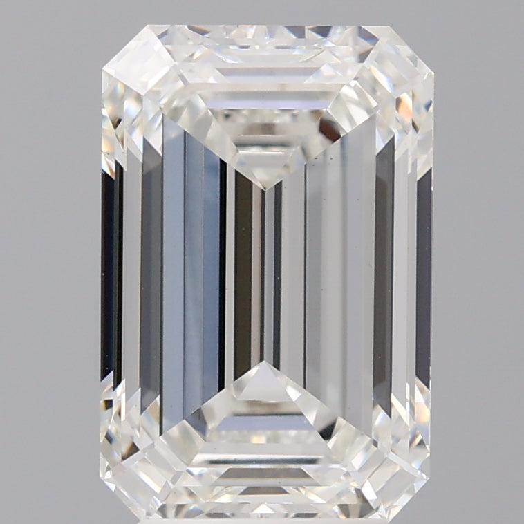 4.53 Carat Emerald Shaped, Ideal Cut, F Color, VVS2 Clarity, IGI Certified Lab Grown Diamond