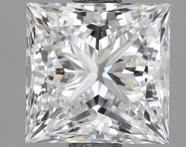 2.10 Carat Princess Shaped, Ideal Cut, E Color, VS1 Clarity, IGI Certified Lab Grown Diamond