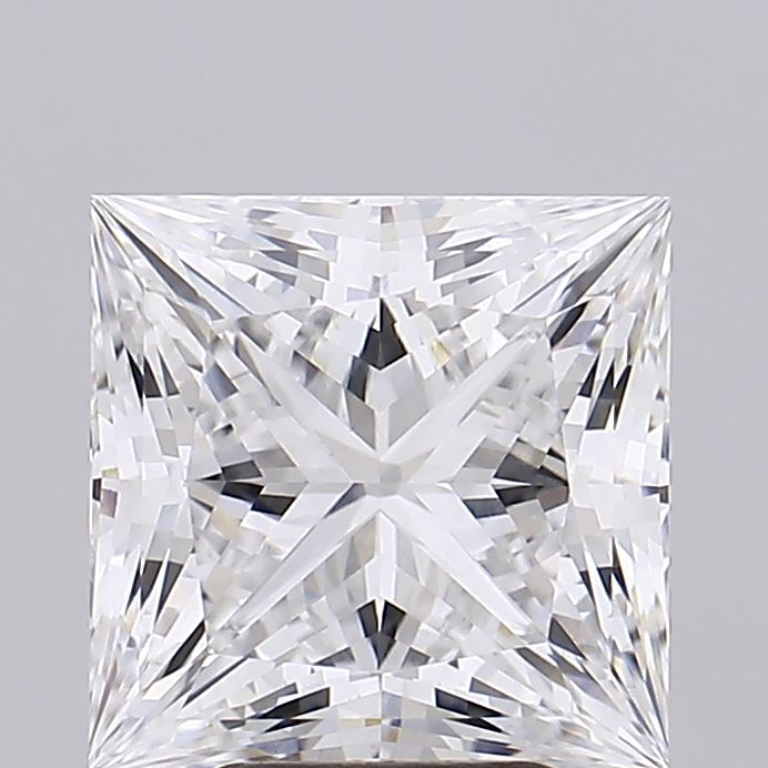 5.08 Carat Princess Shaped, Ideal Cut, D Color, VVS2 Clarity, IGI Certified Lab Grown Diamond
