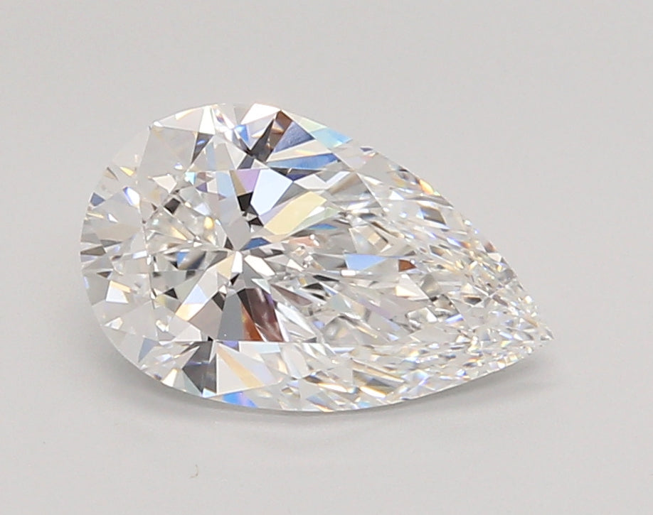 2.06 Carat Pear Shaped, Ideal Cut, D Color, VVS1 Clarity, IGI Certified Lab Grown Diamond