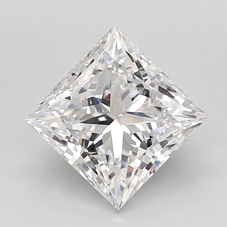 2.54 Carat Princess Shaped, Ideal Cut, D Color, VS1 Clarity, IGI Certified Lab Grown Diamond