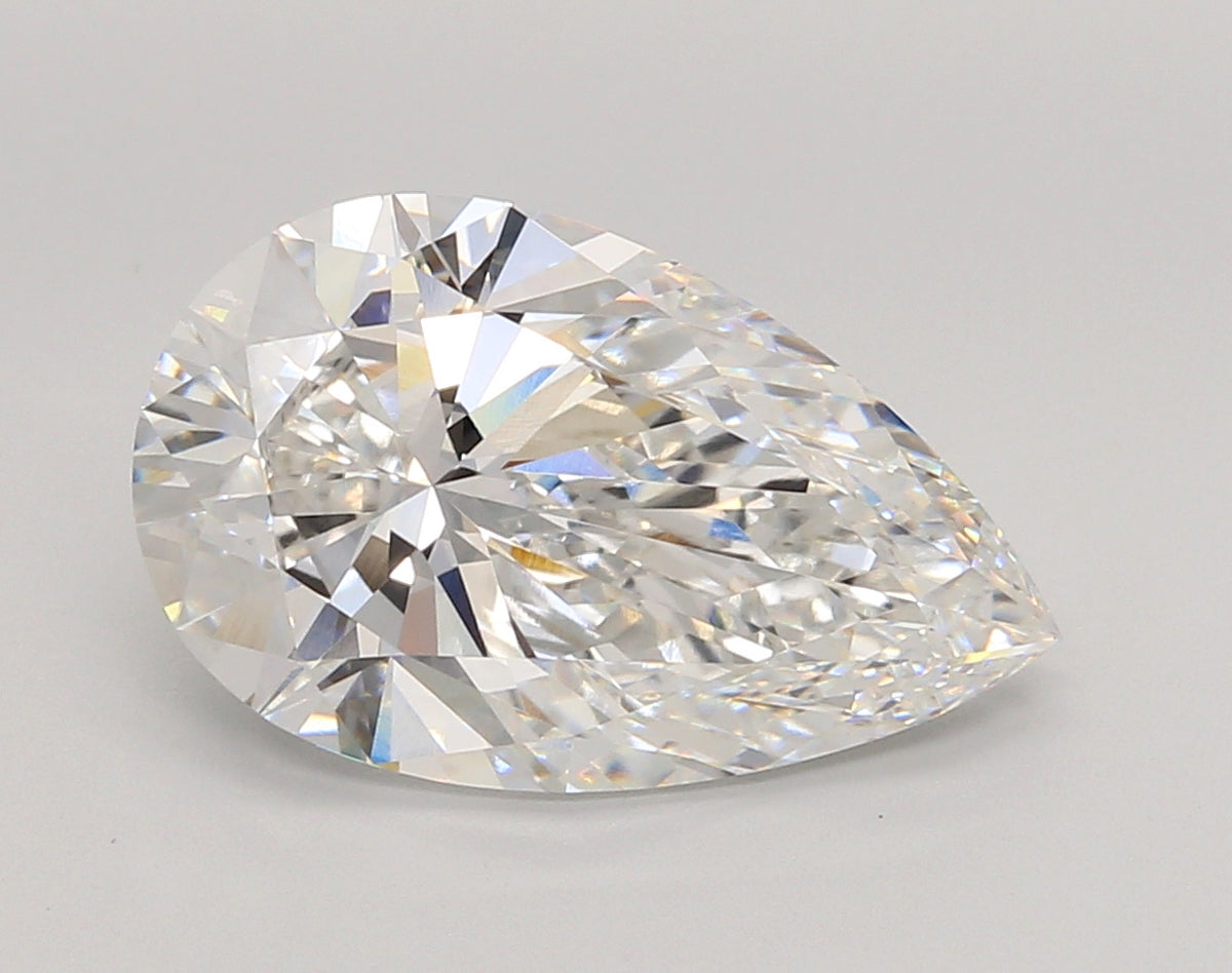 5.07 Carat Pear Shaped, Ideal Cut, F Color, VVS1 Clarity, IGI Certified Lab Grown Diamond