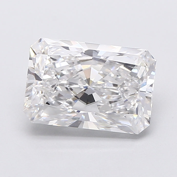 2.00 Carat Radiant Shaped, Very Good Cut, D Color, VVS2 Clarity, IGI Certified Lab Grown Diamond
