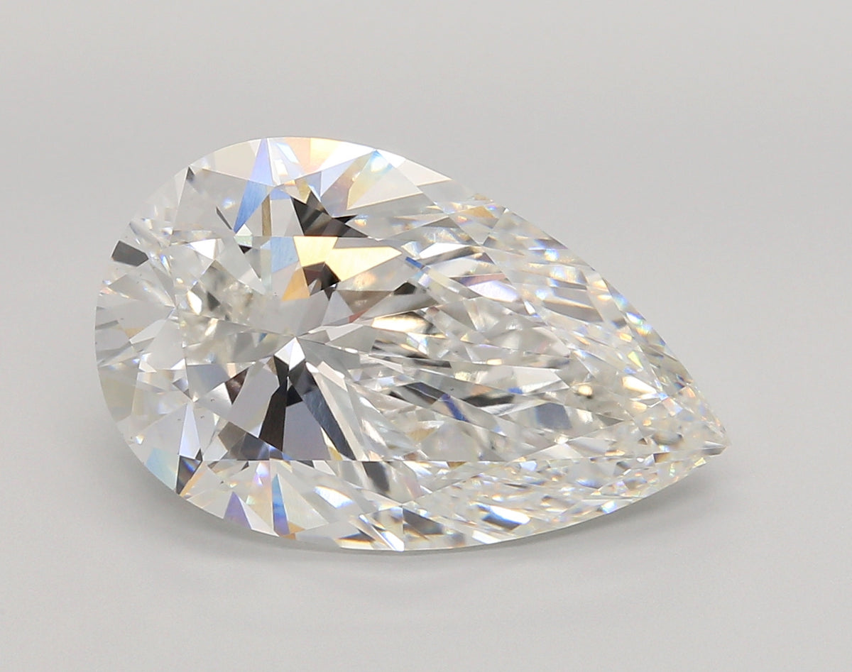 9.55 Carat Pear Shaped, Ideal Cut, F Color, VS1 Clarity, IGI Certified Lab Grown Diamond