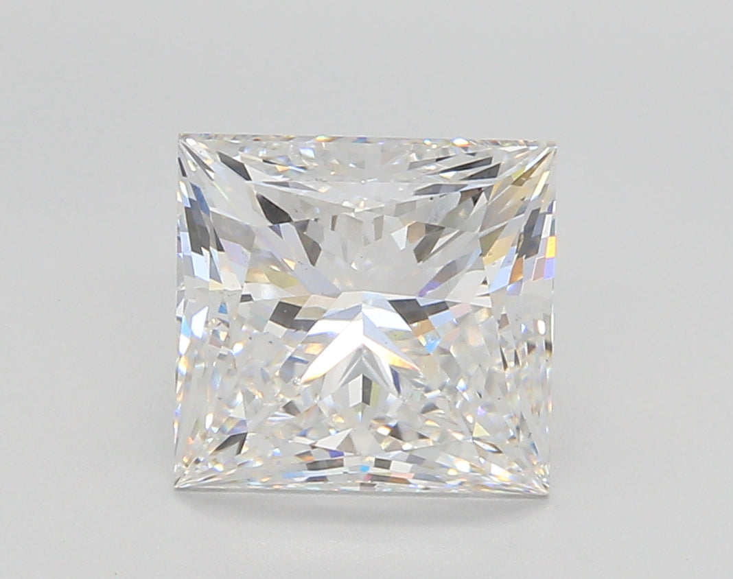 3.82 Carat Princess Shaped, Ideal Cut, E Color, VS1 Clarity, IGI Certified Lab Grown Diamond