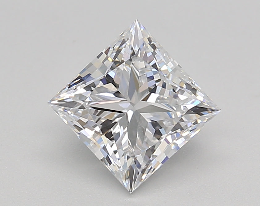 1.52 Carat Princess Shaped, Ideal Cut, E Color, VS2 Clarity, IGI Certified Lab Grown Diamond