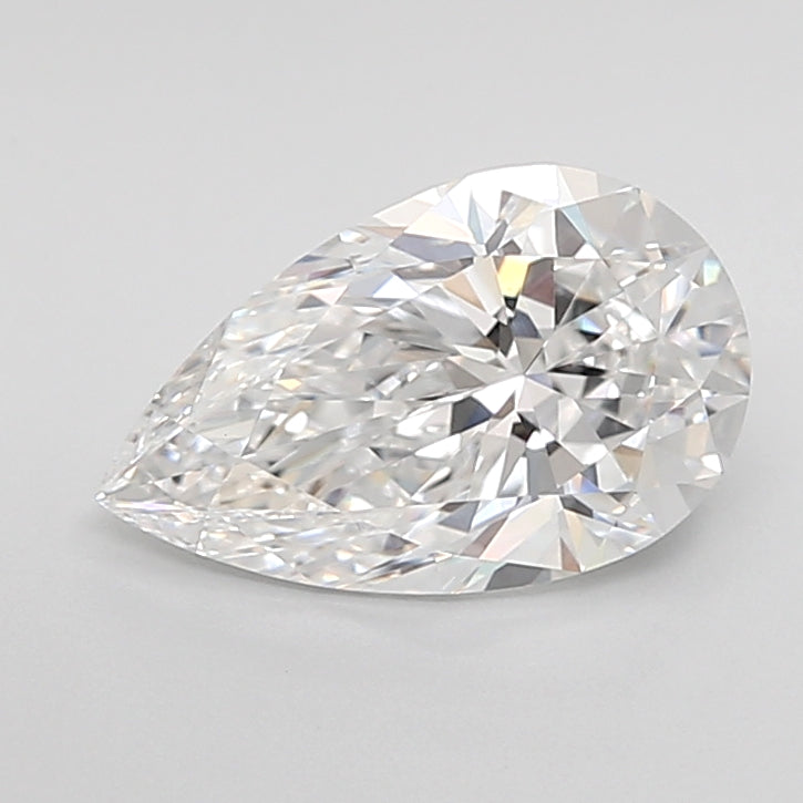 1.52 Carat Pear Shaped, Ideal Cut, D Color, VVS2 Clarity, IGI Certified Lab Grown Diamond