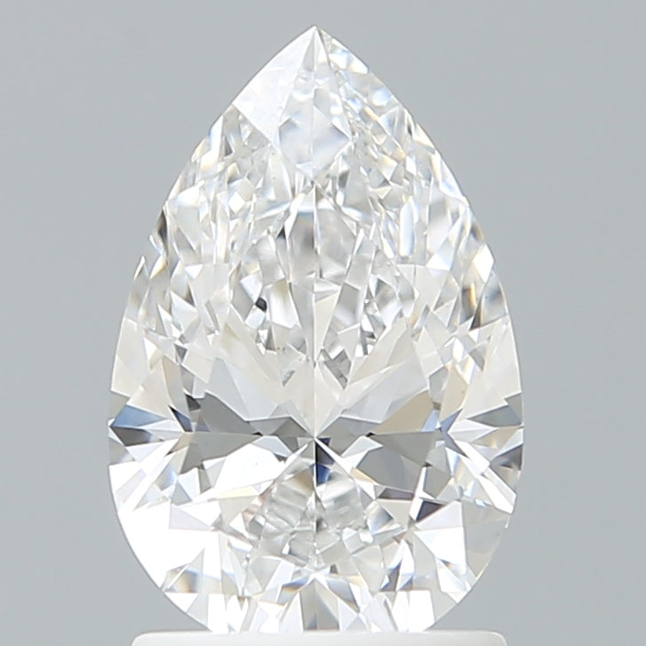 1.57 Carat Pear Shaped, Ideal Cut, D Color, VVS2 Clarity, IGI Certified Lab Grown Diamond