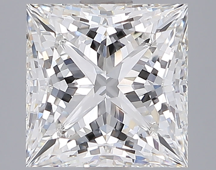 3.08 Carat Princess Shaped, Ideal Cut, F Color, VVS2 Clarity, IGI Certified Lab Grown Diamond