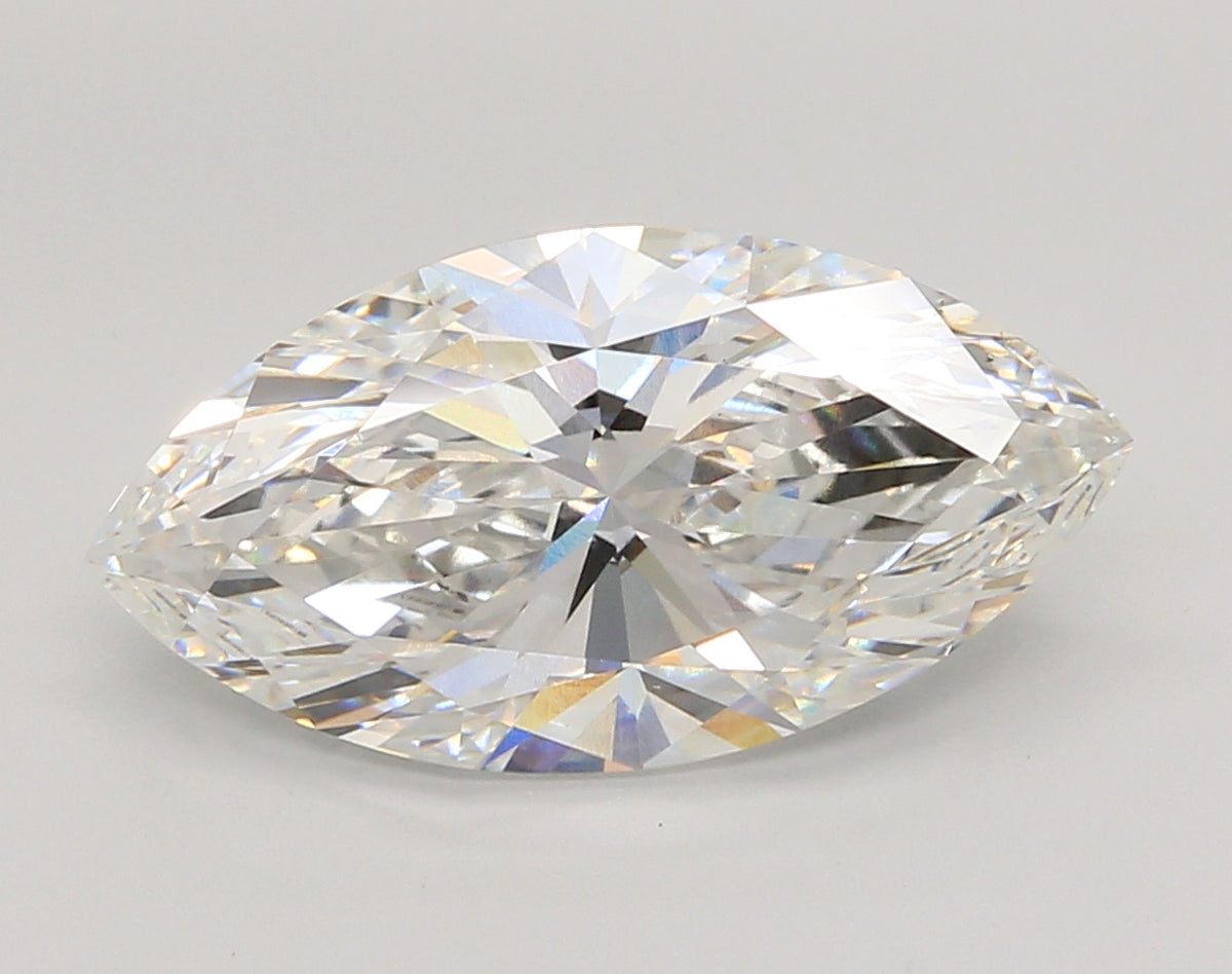 5.04 Carat Marquise Shaped, Ideal Cut, F Color, VS1 Clarity, IGI Certified Lab Grown Diamond