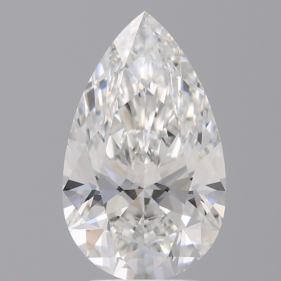 3.54 Carat Pear Shaped, Ideal Cut, F Color, VVS2 Clarity, IGI Certified Lab Grown Diamond