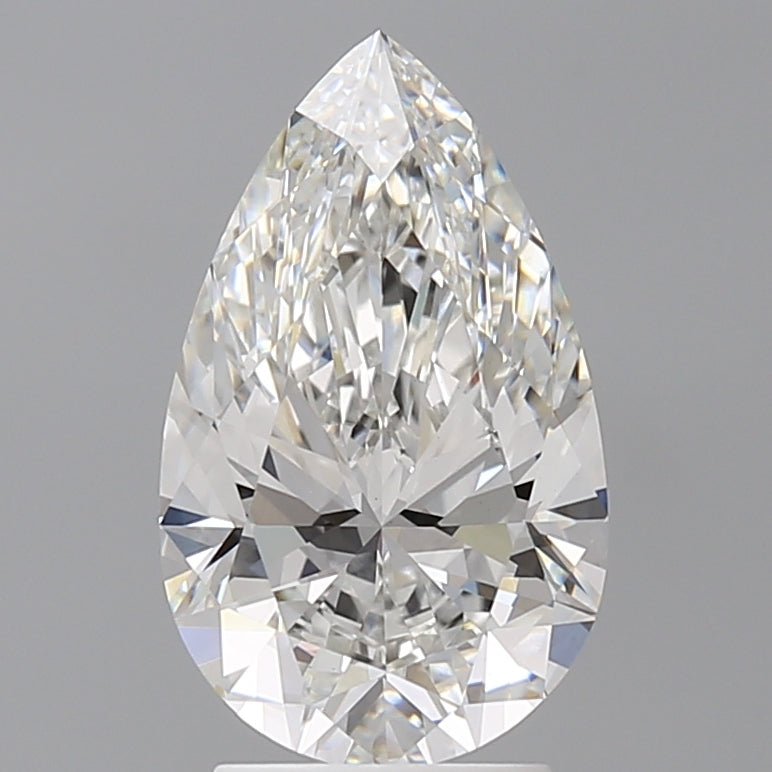 3.02 Carat Pear Shaped, Ideal Cut, F Color, VVS2 Clarity, IGI Certified Lab Grown Diamond